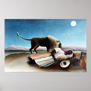 The Sleeping Gypsy, Henri Rousseau (1897) Poster