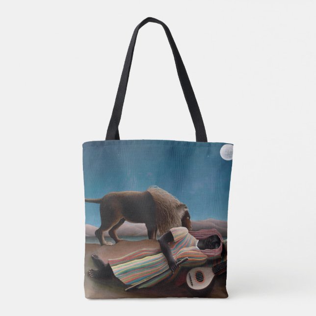 The Sleeping Gypsy, Henri Rousseau Tote Bag (Back)