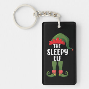 The Sleepy Elf Family Matching Group Christmas  Keychain