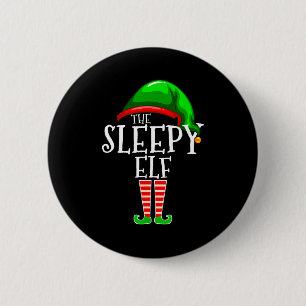 The Sleepy Elf Group Matching Family Christmas Gif 2 Inch Round Button