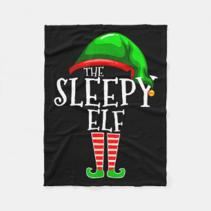 The Sleepy Elf Group Matching Family Christmas Gif Fleece Blanket