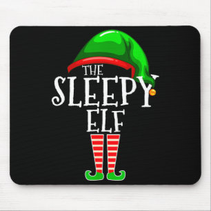 The Sleepy Elf Group Matching Family Christmas Gif Mouse Pad