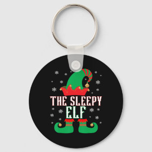The Sleepy Elf Matching Family Group Christmas Par Keychain