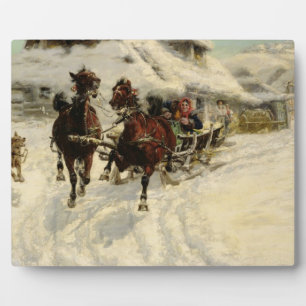 The Sleigh Ride, 1896 (oil on canvas) Plaque