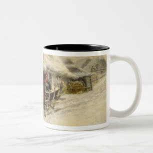 The Sleigh Ride, 1896 (oil on canvas) Two-Tone Coffee Mug