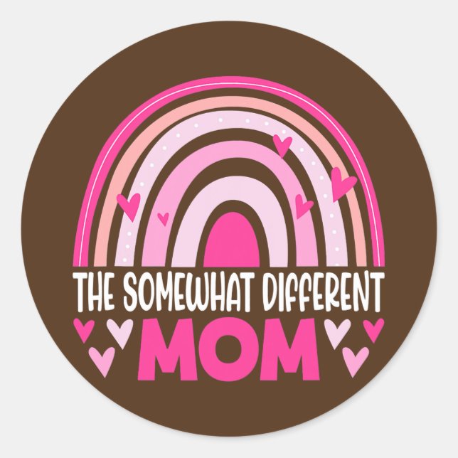 The Slightly Different Mom Puzzle Rainbow Mothers Classic Round Sticker (Front)