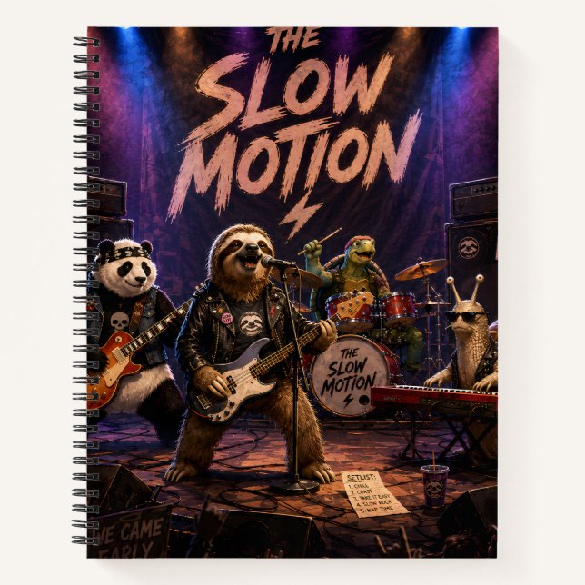 The Slow Motion Funny Animal Rock Band Notebook (Front)