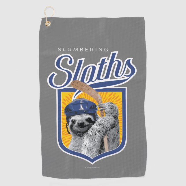 The Slumbering Sloths (Hockey Team) Golf Towel (Front)