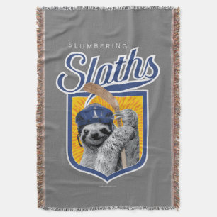 The Slumbering Sloths (Hockey Team) Throw Blanket