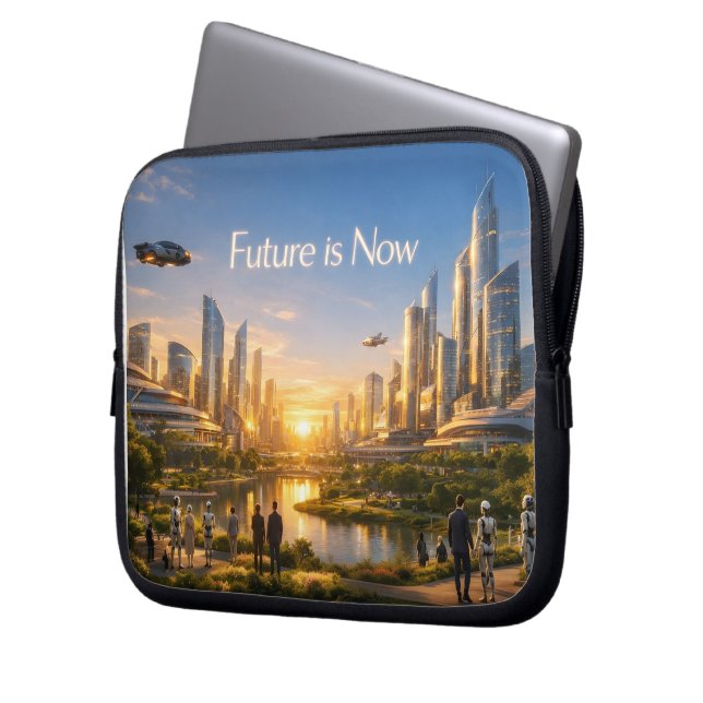 The Smart City of the Future Laptop Sleeve (Front Left)