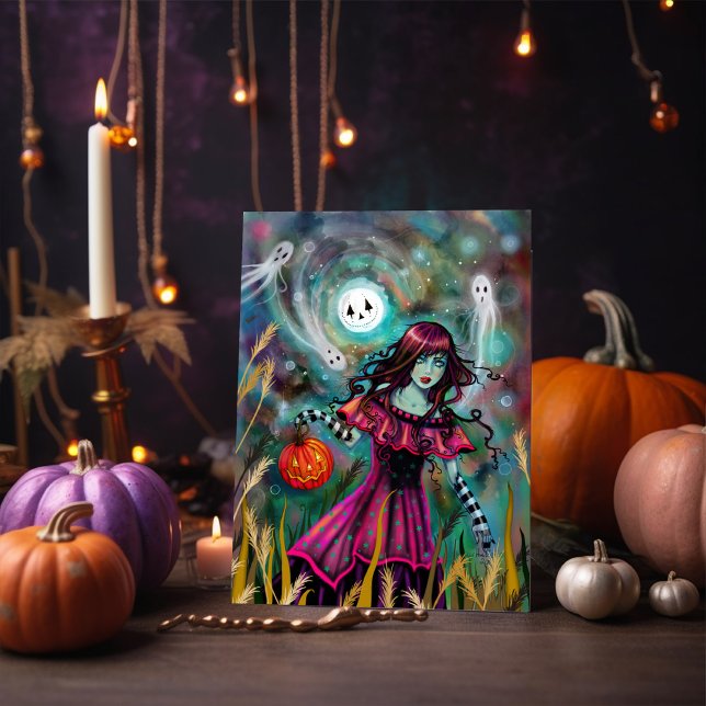 The Smiling Moon Gothic Fantasy Halloween Art Card (Creator Uploaded)