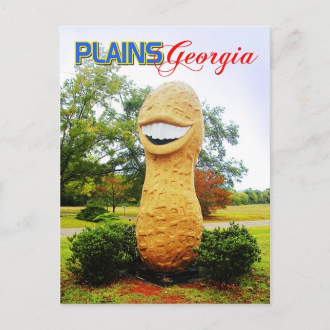 The Smiling Peanut Statue, Plains, Georgia Postcard (Front)