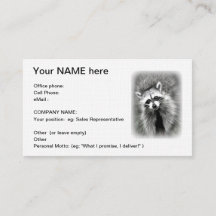The smiling raccoon business card