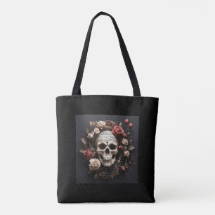 the smiling skull tote bag