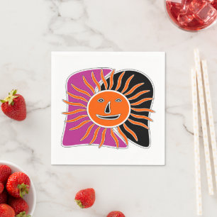 The smiling sun face  napkins