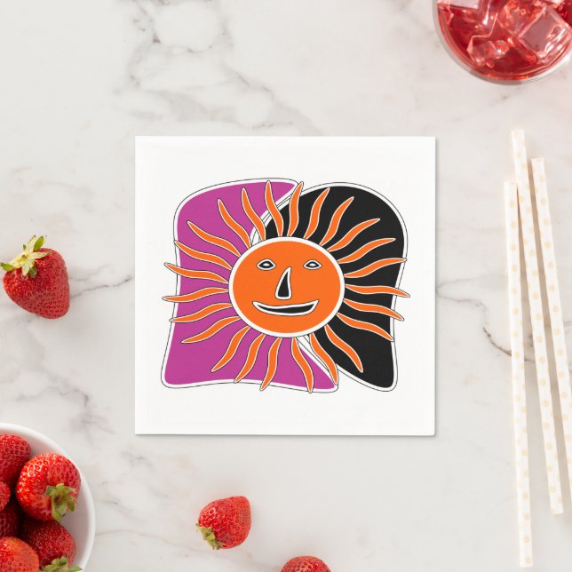 The smiling sun face  napkins (Insitu)