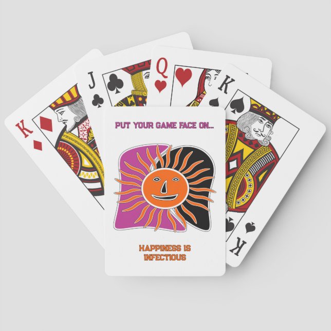 The smiling sun face   playing cards (Back)