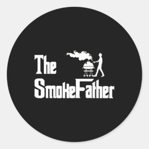 The Smoke Father Grilling Bbq Fathers Day Classic Round Sticker