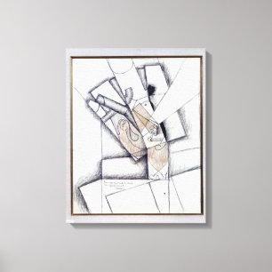 The Smoker, 1912 (charcoal & red chalk on paper) Canvas Print