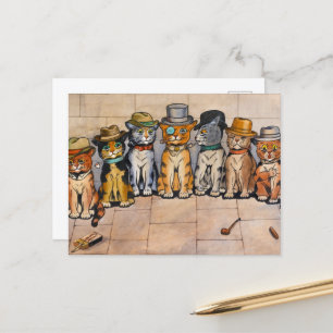 The Smoking Cats by Louis Wain Holiday Postcard