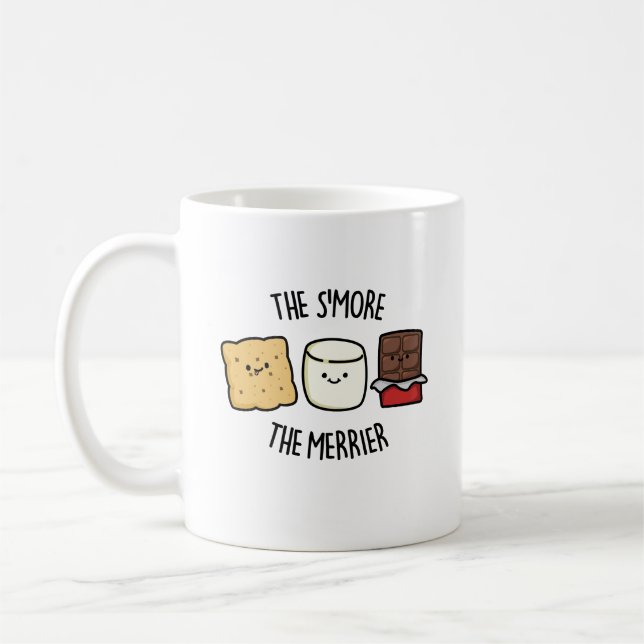 The Smore The Merrier Funny Smore Pun  Coffee Mug (Left)