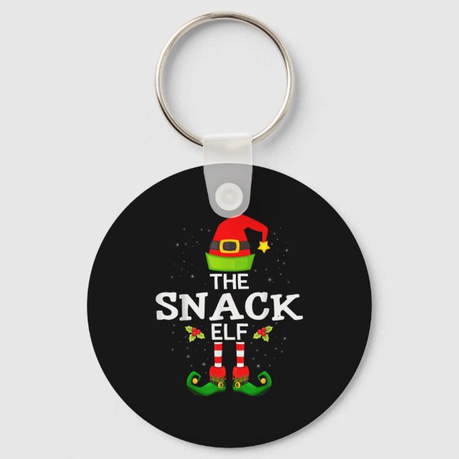 The Snack Elf Christmas Family Matching Pajama  Keychain (Front)