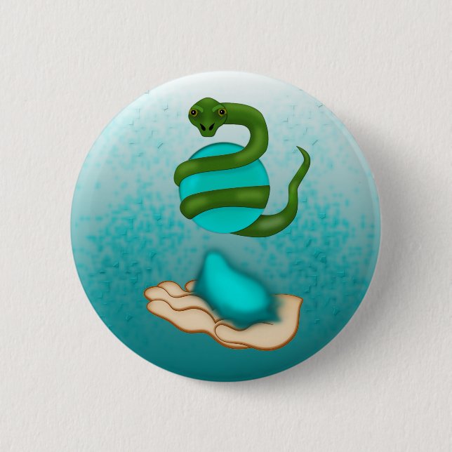 The Snake 2 Inch Round Button (Front)