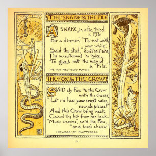 The Snake and the File  Walter Crane Poster
