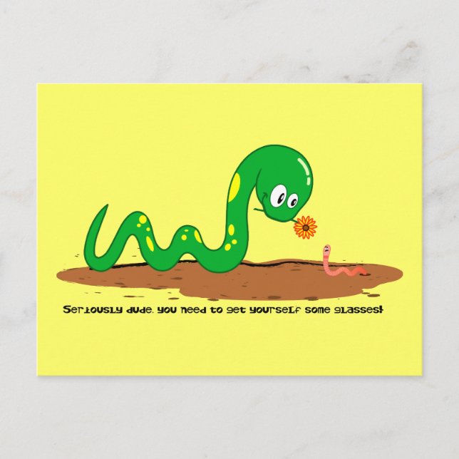 The Snake and the worm Postcard (Front)
