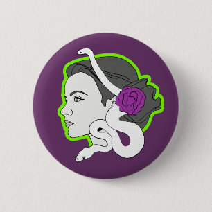 The Snake Lady 2 Inch Round Button
