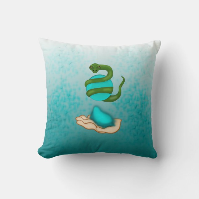 The Snake Throw Pillow (Front)