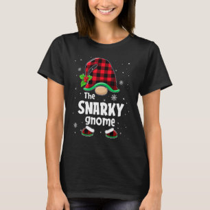 The Snarky Gnome Buffalo Plaid Christmas Matching T-Shirt