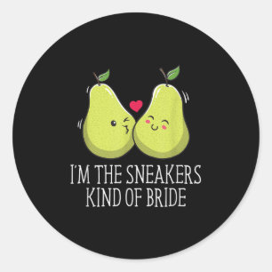 The Sneakers Kind Of Bride Wedding Funny Future Wi Classic Round Sticker