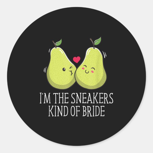 The Sneakers Kind Of Bride Wedding Funny Future Wi Classic Round Sticker (Front)