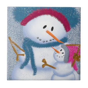 The SnoMomma And SnowGirl ~ Ceramic Tile