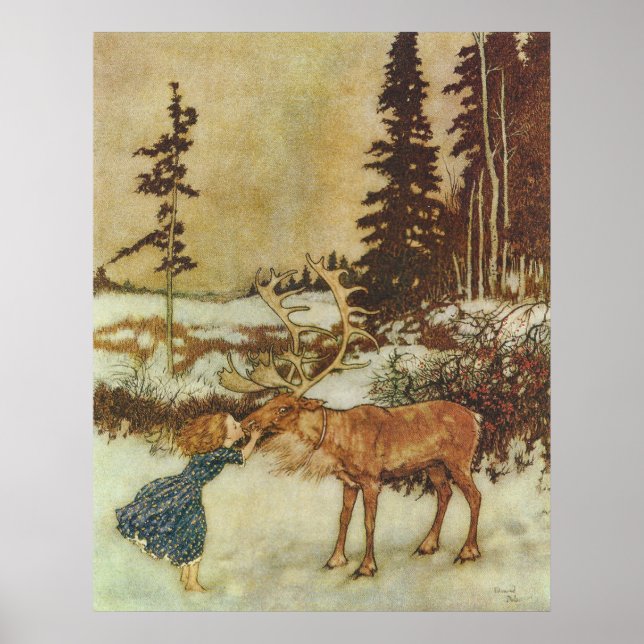 The Snow Queen Edmund Dulac Fine Art Poster (Front)