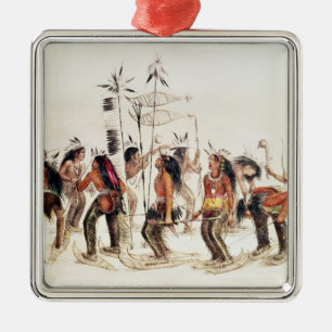 The Snow-Shoe Dance Metal Ornament