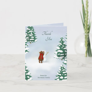 The Snowbear Personalized Woodland Thank You Card