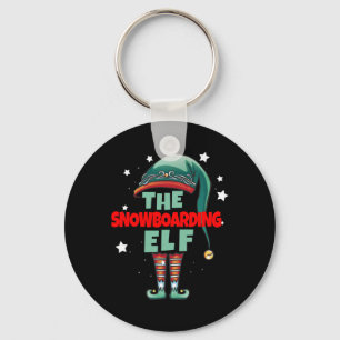 The Snowboarding Gnome Christmas Pajama - Snowboar Keychain