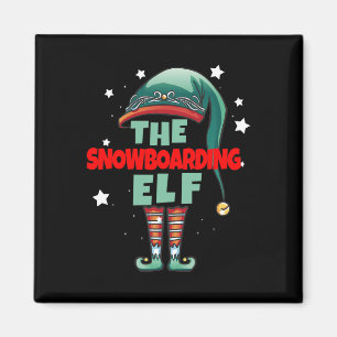 The Snowboarding Gnome Christmas Pajama - Snowboar Magnet