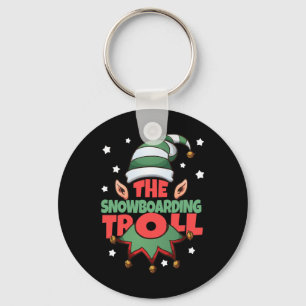 The Snowboarding Troll Funny Christmas Pajama - Sn Keychain