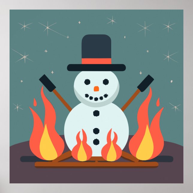 The Snowman at the campsite Poster (Front)
