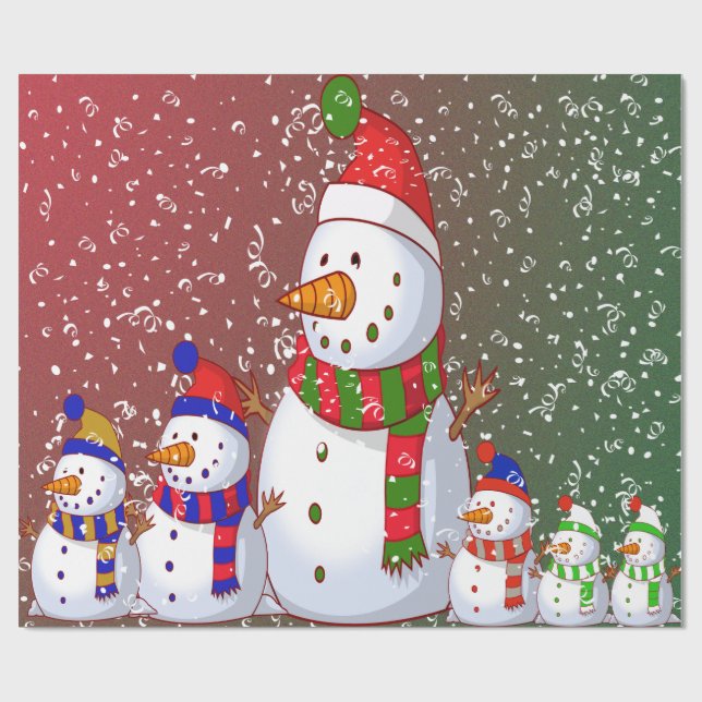The Snowman Family - Wrapping Paper (Flat)