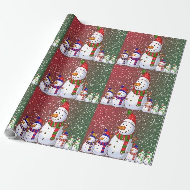 The Snowman Family - Wrapping Paper (Unrolled)