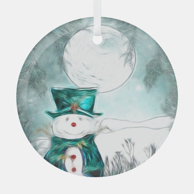 The Snowman Glass Ornament (Front)