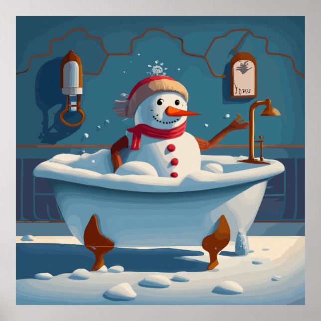 The snowman in the Jacuzzi Poster (Front)