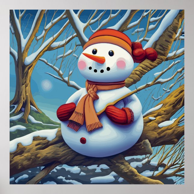 The snowman on the tree poster (Front)