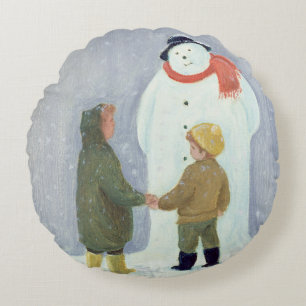 The Snowman Round Pillow