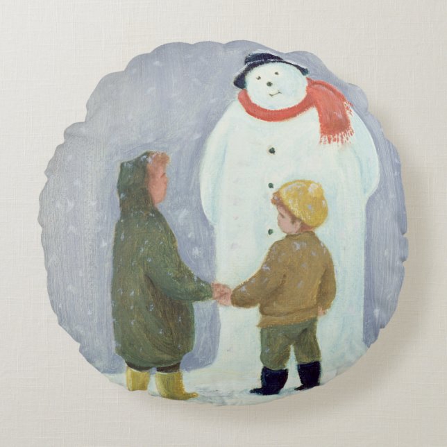 The Snowman Round Pillow (Front)