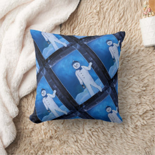 The Snowman's Escape Painting by Alfred Fox Throw Pillow